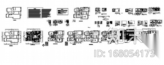 某三室两厅装修施工图cad施工图下载【ID:168054173】