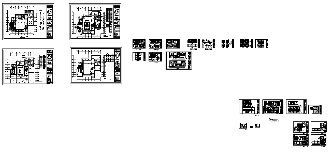 富春中式风格五层独立别墅室内施工图施工图下载【ID:161782146】