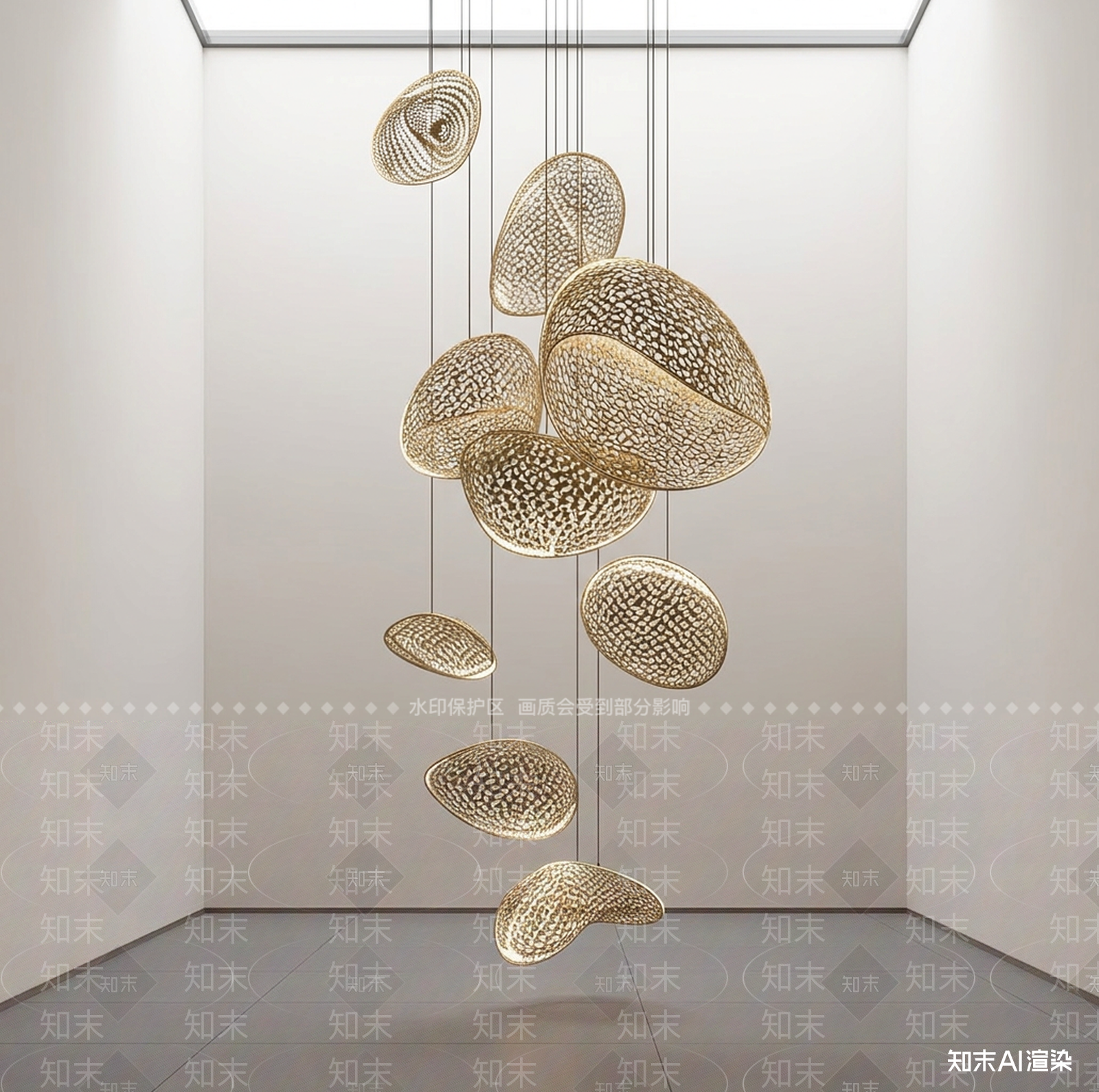 艺术雕塑艺术吊灯3D模型下载【ID:1227440228】