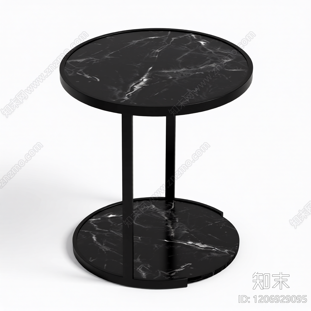 双层大理石边桌3D模型下载【ID:1206929095】