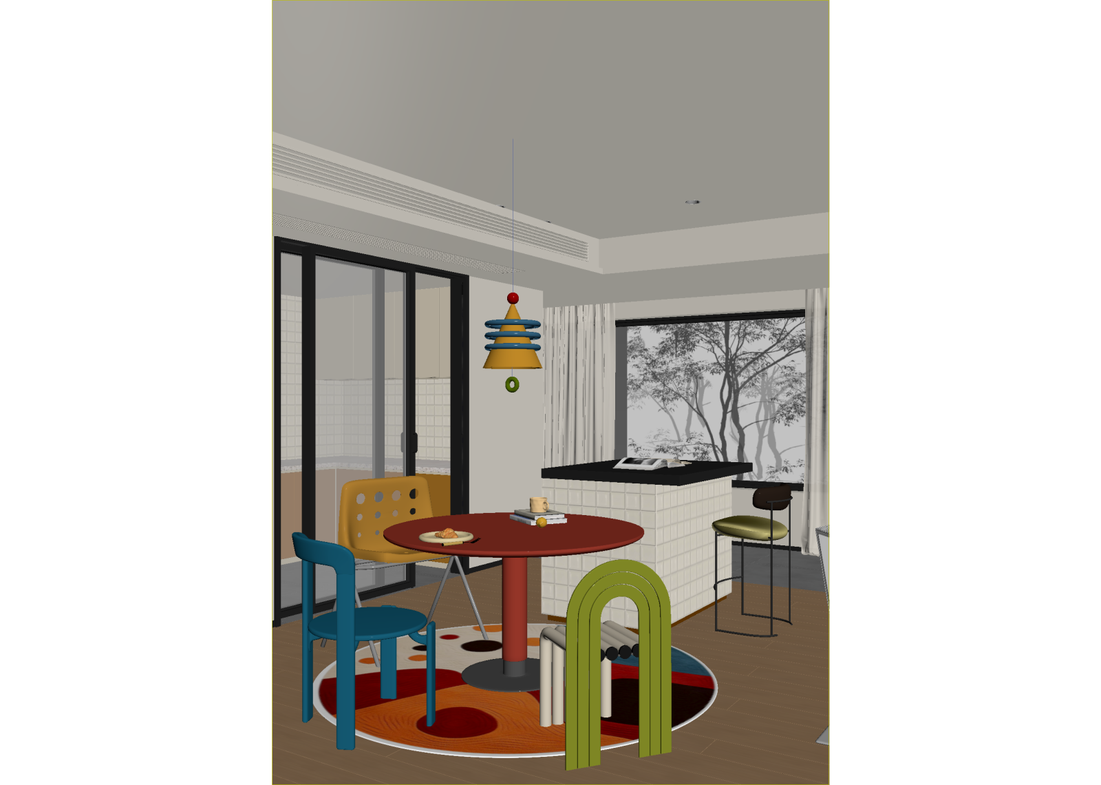 现代家居餐厅3D模型下载【ID:1214985106】