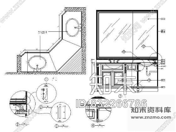 图块/节点欧别卫生间台盆详图Ⅱcad施工图下载【ID:832266786】
