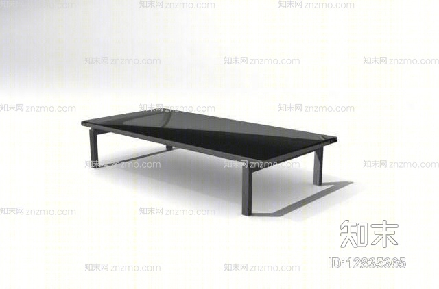 现代黑色木艺家居茶几3D模型下载【ID:12835365】
