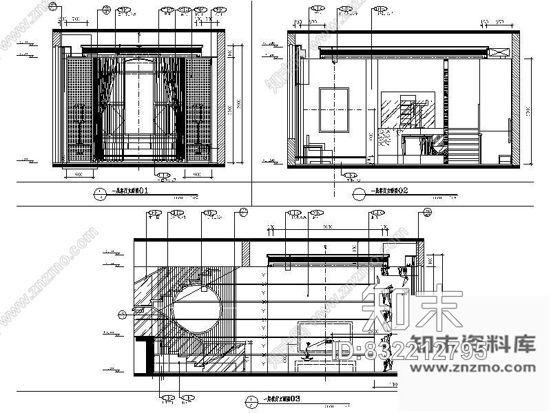 图块/节点经典客厅立面图cad施工图下载【ID:832212795】