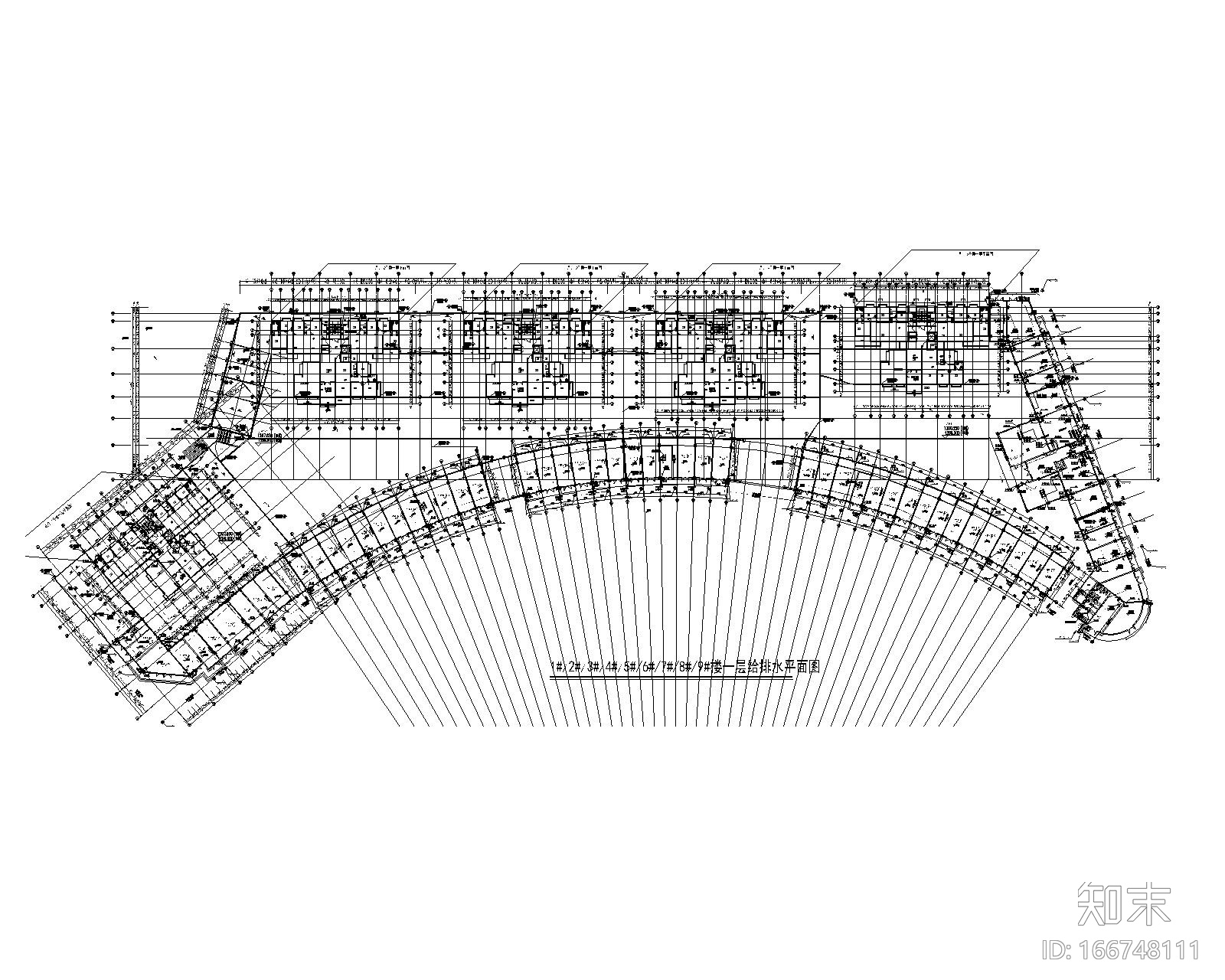 贵州省某县城拆迁安置房给排水施工图cad施工图下载【ID:166748111】