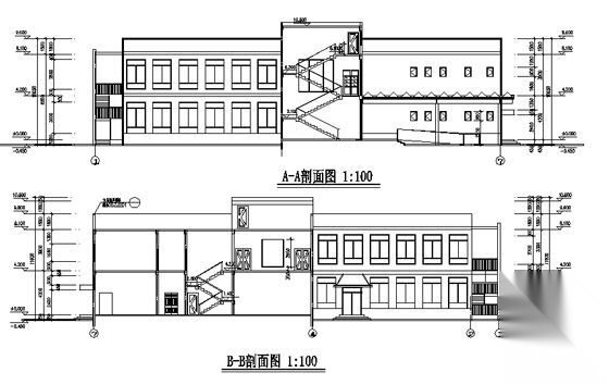 [湖北]某职业技术学院培训中心-餐饮中心建筑施工图cad施工图下载【ID:164866117】