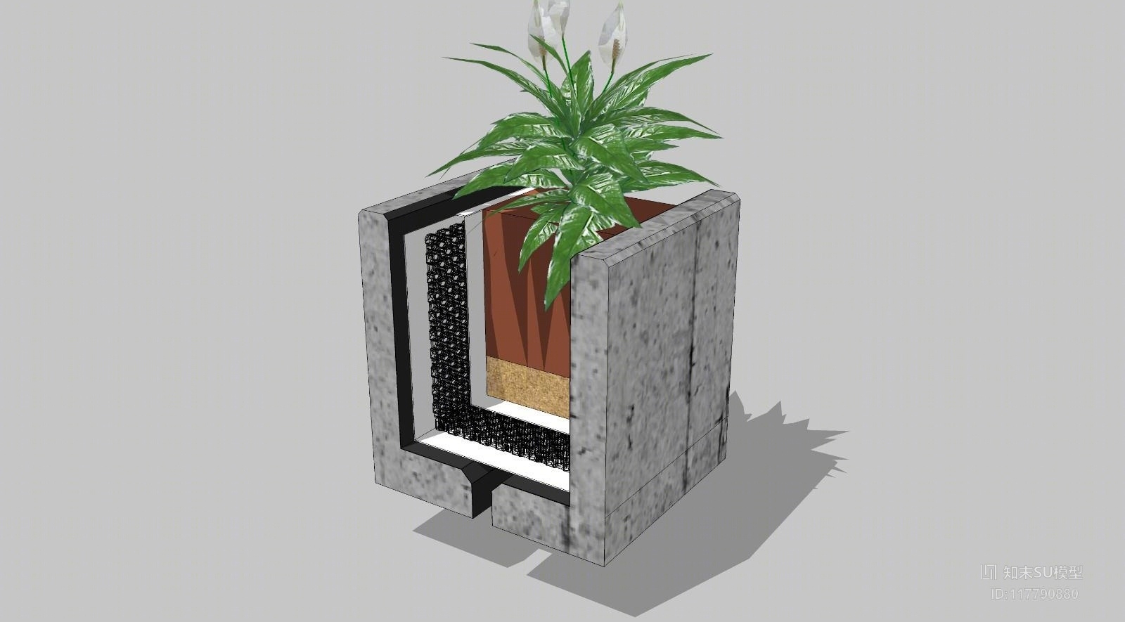 精品免费盆栽SU模型下载【ID:117790880】