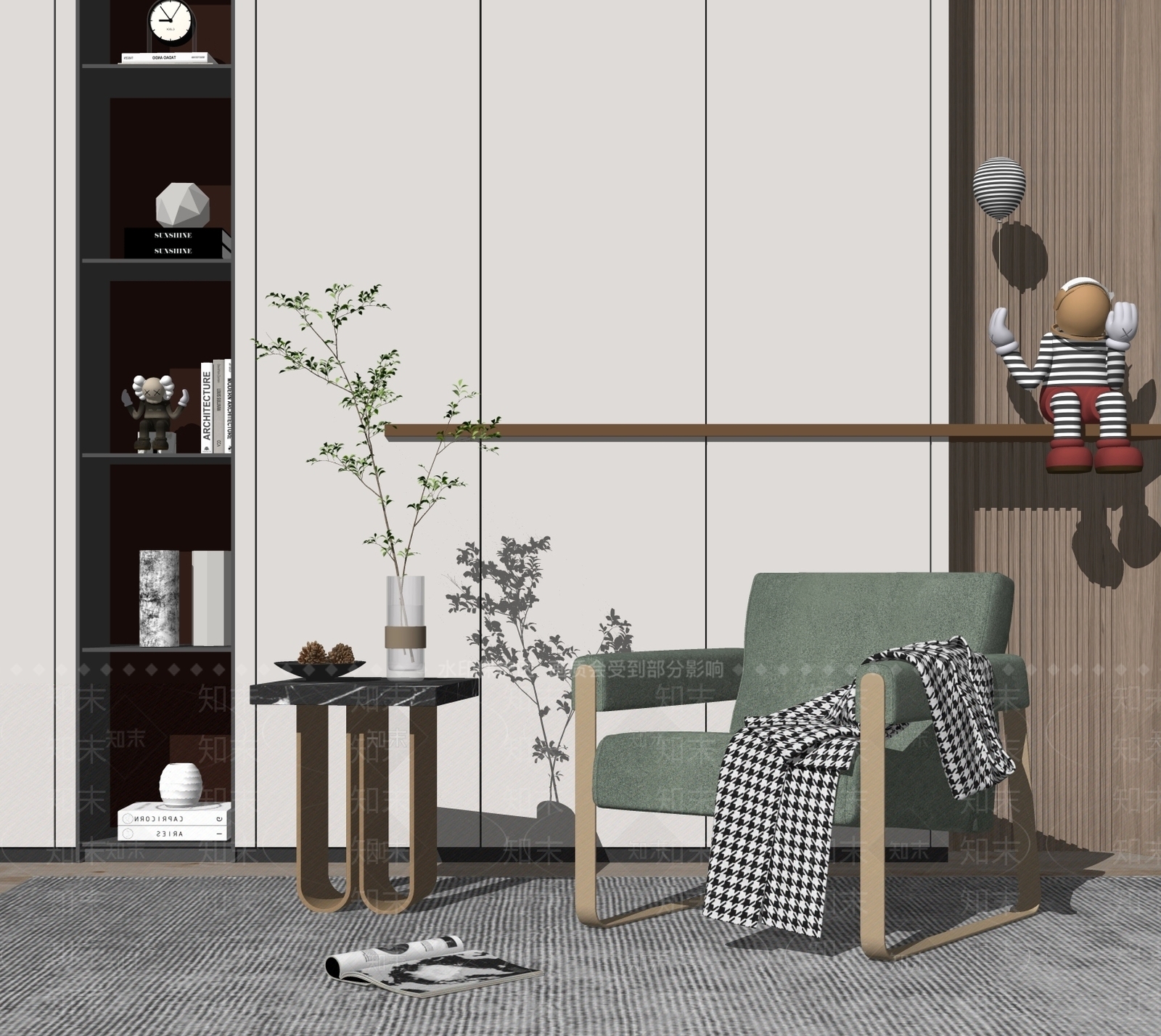 现代休闲椅SU模型下载【ID:185921100】