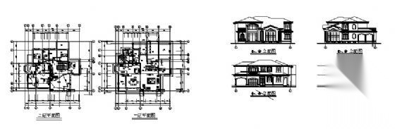 某小型二层别墅建筑方案图02cad施工图下载【ID:149918178】