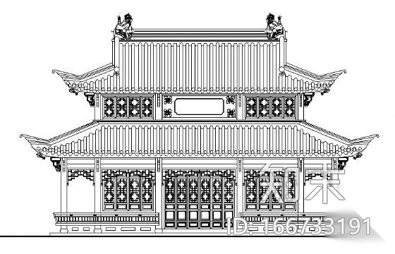 三江阁建筑方案图cad施工图下载【ID:166733191】