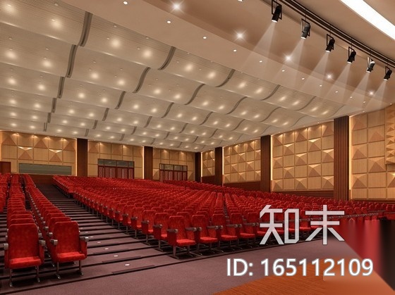 [深圳]某中学音乐厅设计装修图（含效果图）cad施工图下载【ID:165112109】