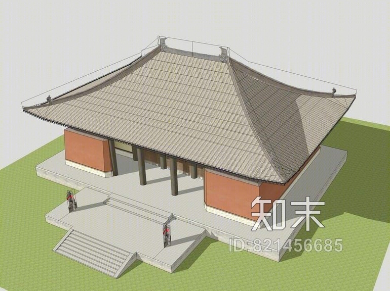 华严寺SU模型下载【ID:821456685】