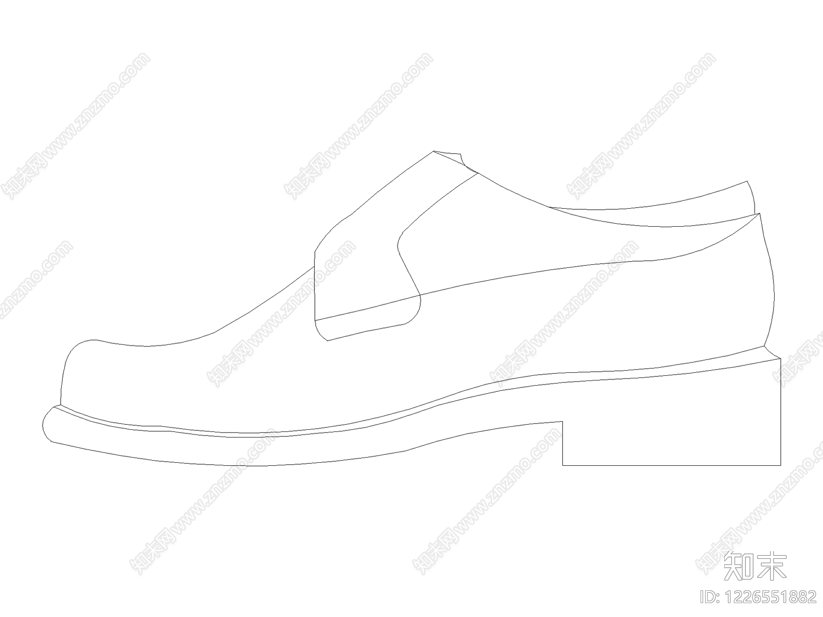 鞋子cad施工图下载【ID:1226551882】