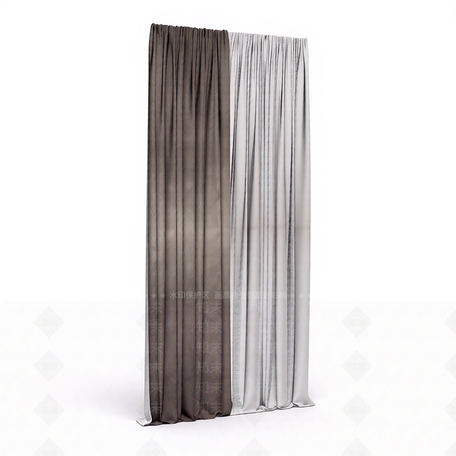 双色窗帘模型3D模型下载【ID:1206193102】