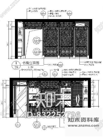 图块/节点豪华书房装修详图cad施工图下载【ID:832252796】