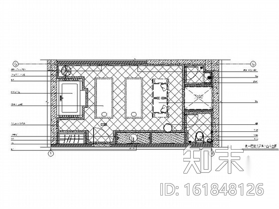 养生会所双人SPA室装修图cad施工图下载【ID:161848126】
