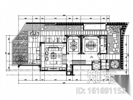 [深圳]现代新中式双层别墅室内装修图（含效果）施工图下载【ID:161691152】