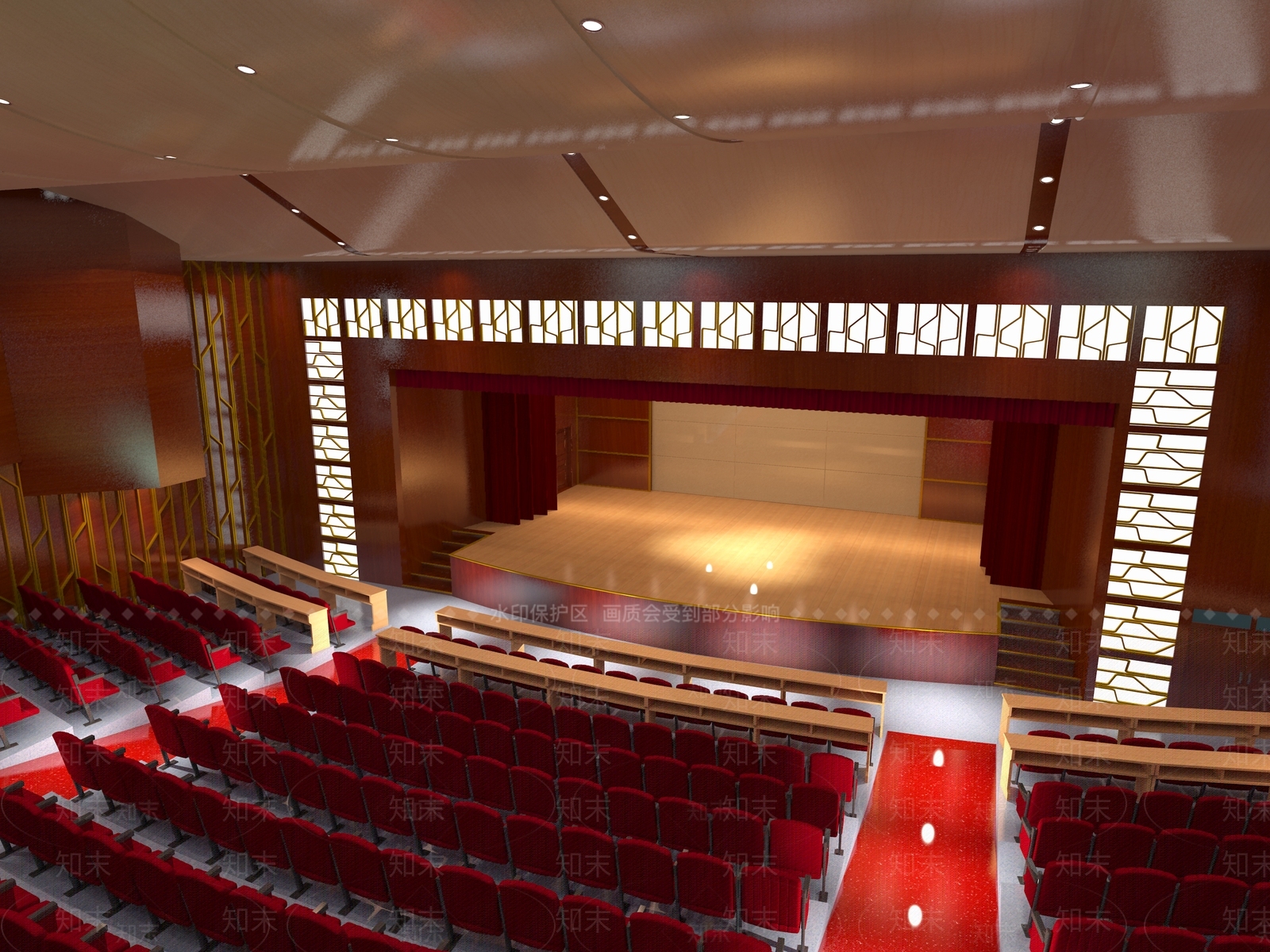 新中式学校大礼堂3D模型下载【ID:232712303】