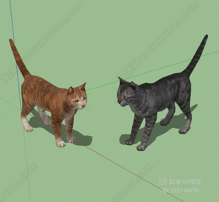 3D宠物猫SU模型下载【ID:332116070】