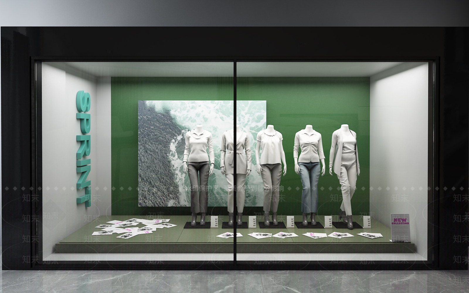 现代橱窗模特3D模型下载【ID:234519941】