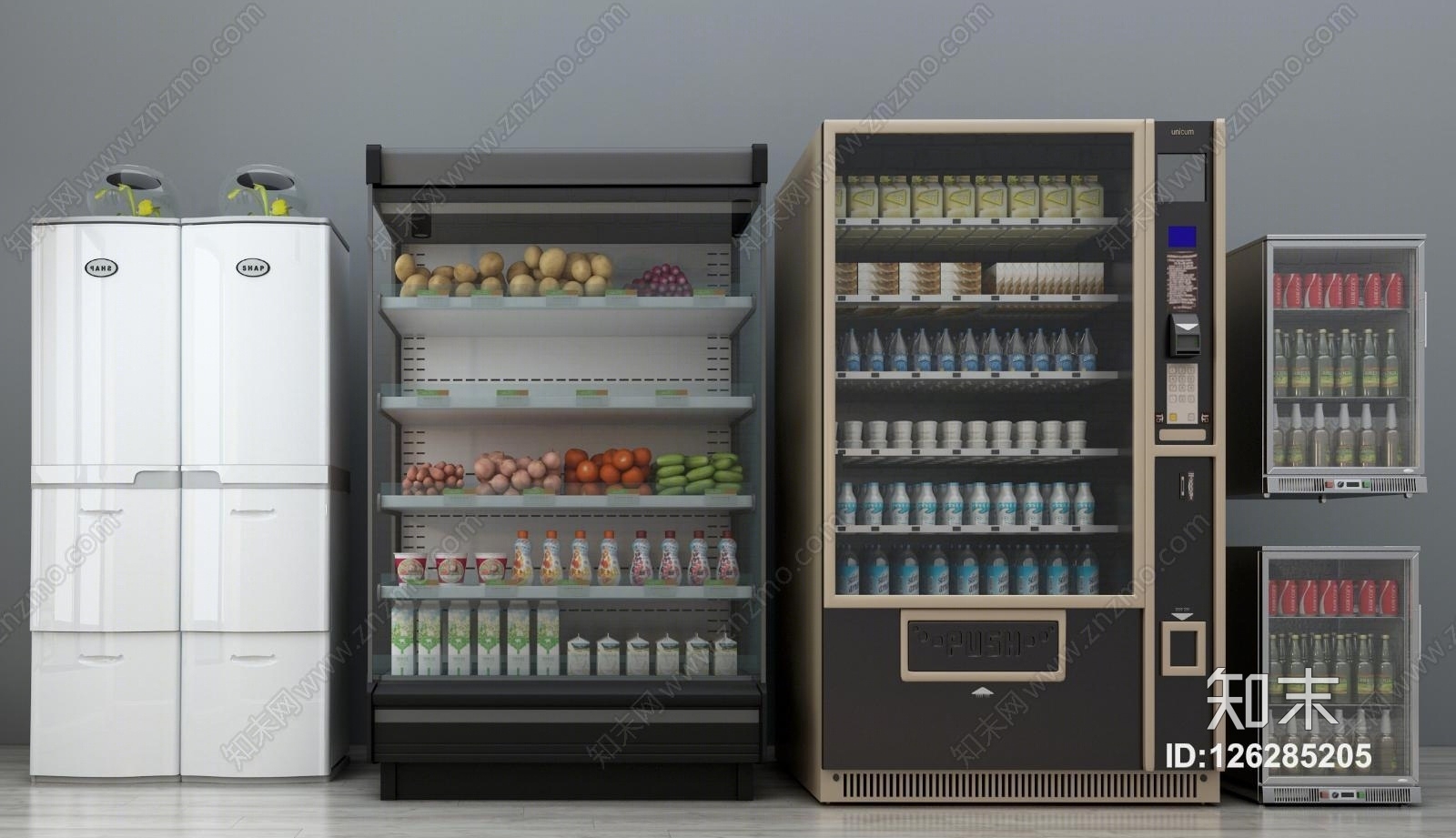 现代自动售货机3D模型下载【ID:126285205】