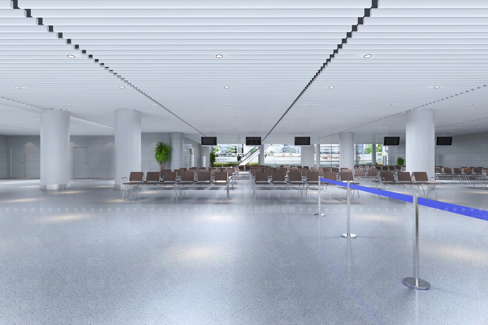 现代机场等待大厅3D模型下载【ID:533382418】