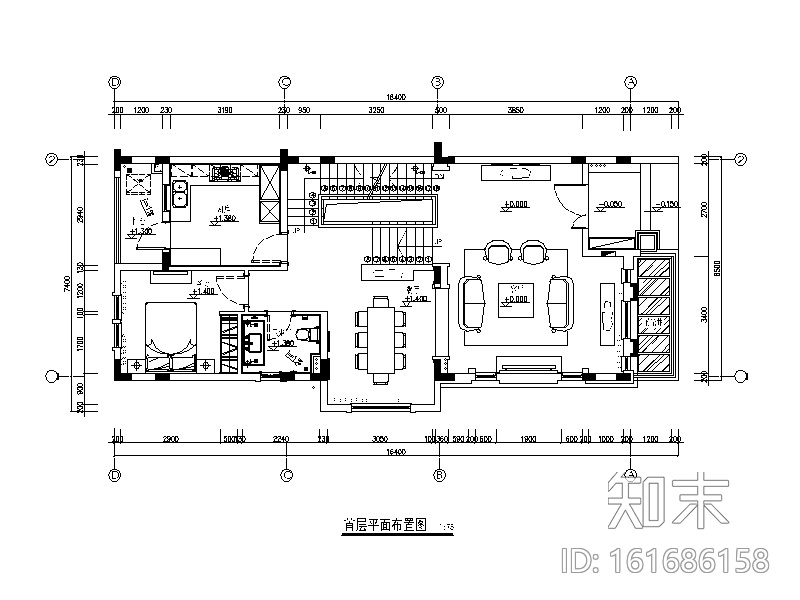 地中海别墅设计CAD施工图（含效果图、软装方案）cad施工图下载【ID:161686158】