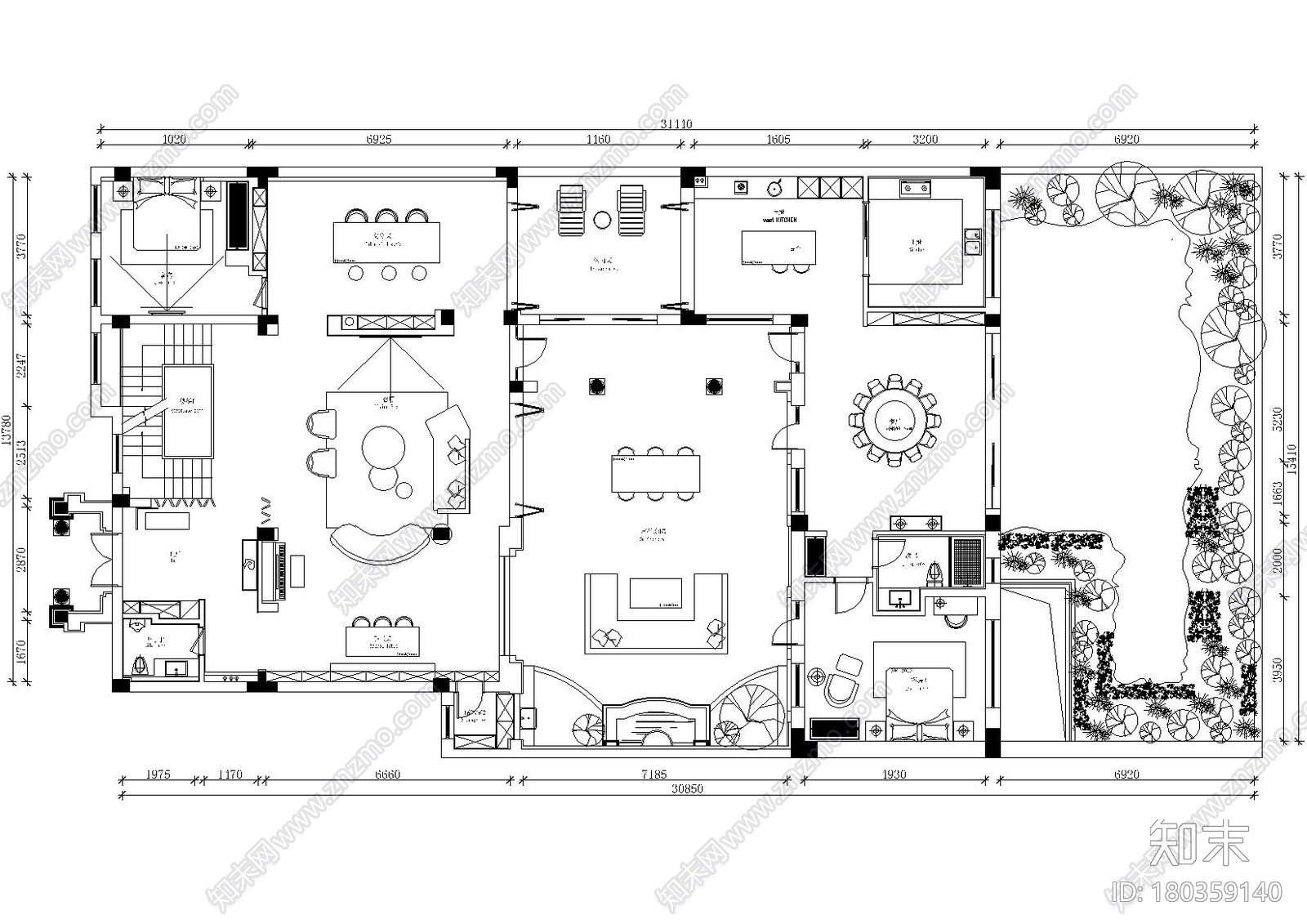 [浙江]杭州800m²现代轻奢别墅施工图_效果图施工图下载【ID:180359140】