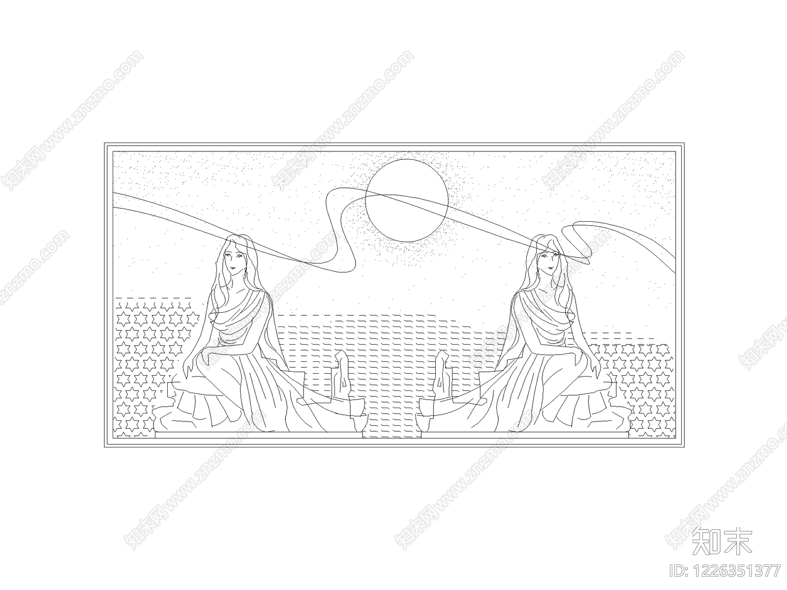 现代雕塑装饰构件CAD图纸