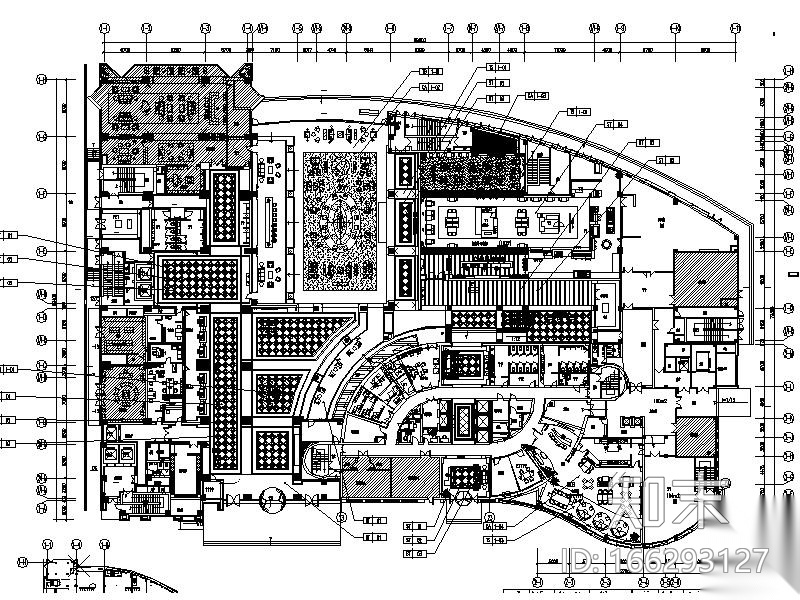 [合肥]包河区新升级5星大饭店室内设计施工图（含材料...cad施工图下载【ID:166293127】