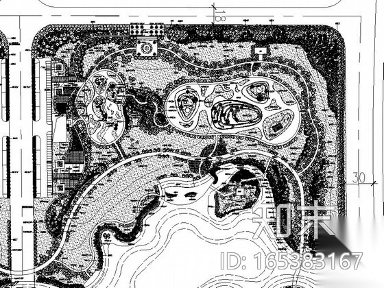 [温州]滨水公园园林景观工程总图及植物配置施工图施工图下载【ID:165383167】