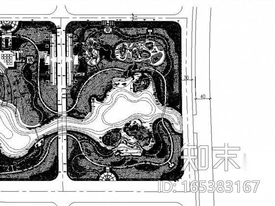 [温州]滨水公园园林景观工程总图及植物配置施工图施工图下载【ID:165383167】