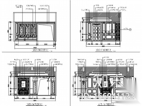 商务会所豪华过道装饰设计图cad施工图下载【ID:166041122】