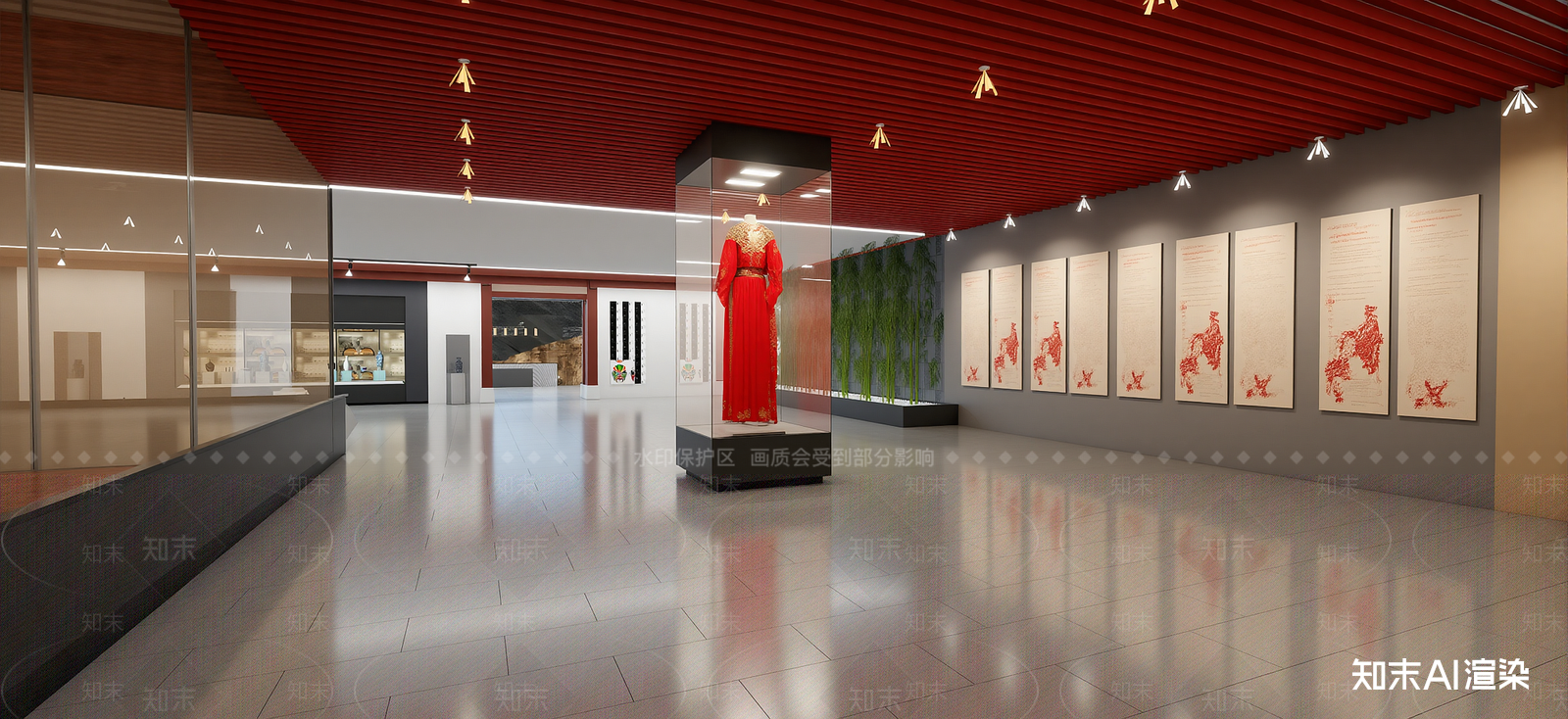 中式非遗展厅SU模型下载【ID:1222162198】