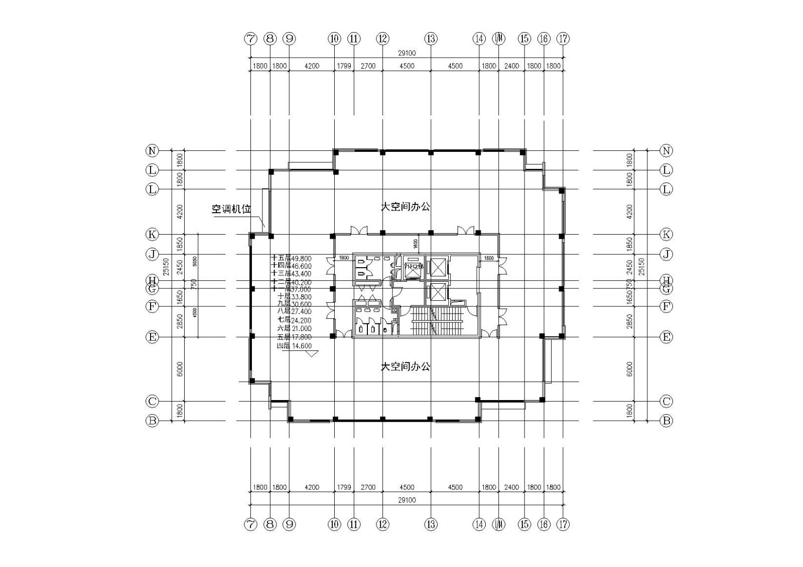 高层写字楼建筑方案施工图cad施工图下载【ID:149933145】