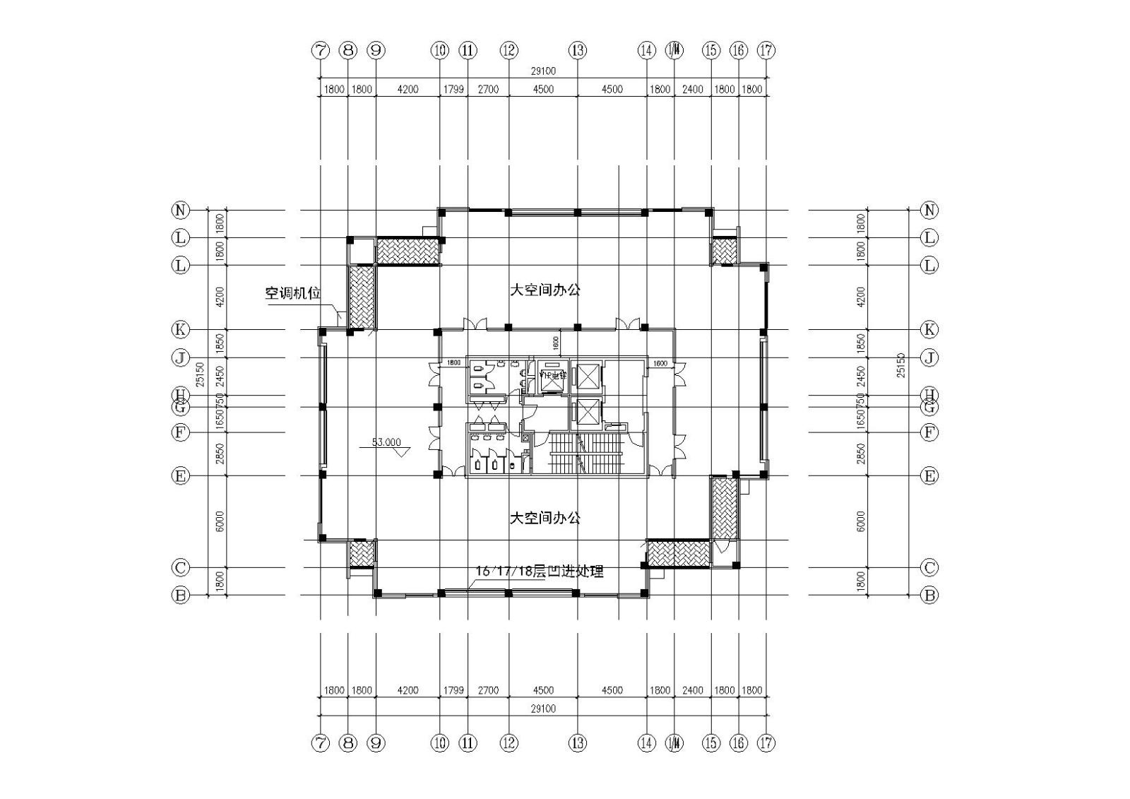 高层写字楼建筑方案施工图cad施工图下载【ID:149933145】
