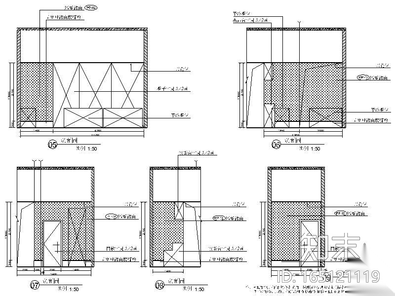 [江苏]800㎡现代酒吧空间装修图cad施工图下载【ID:165121119】