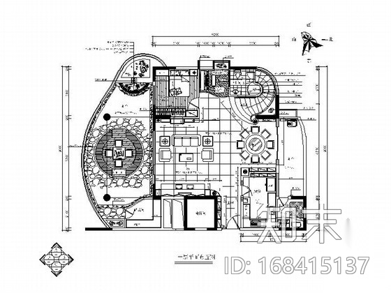 特色花园豪华双层别墅室内装修图cad施工图下载【ID:168415137】