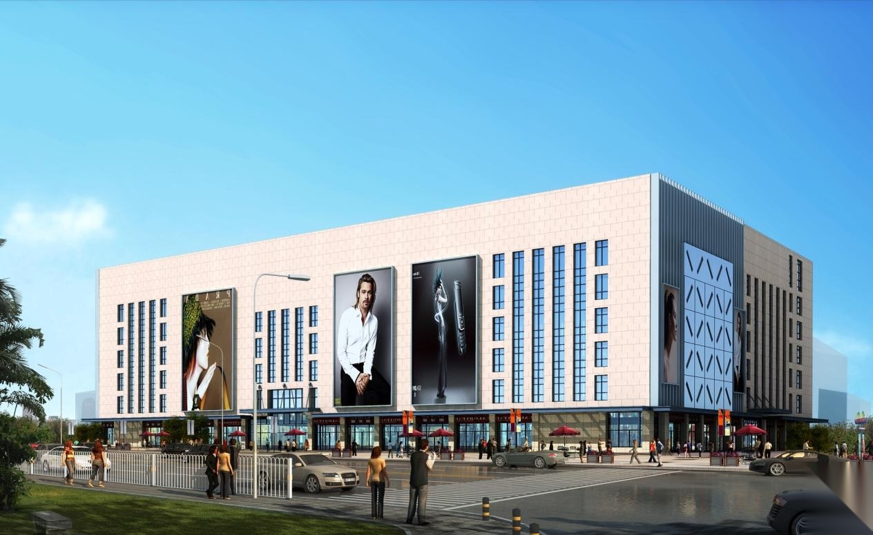 [宁夏]多层现代风格农贸市场建筑施工图（含效果图及全专...cad施工图下载【ID:151482129】