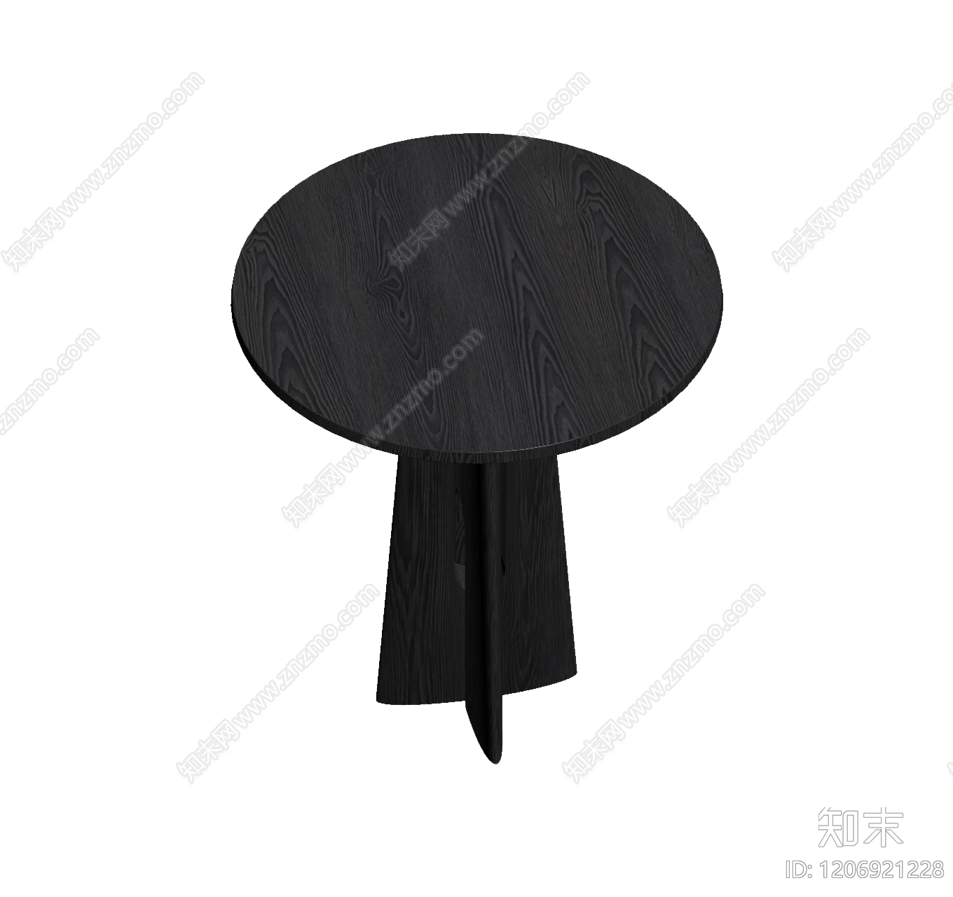 黑木圆形茶几3D模型下载【ID:1206921228】