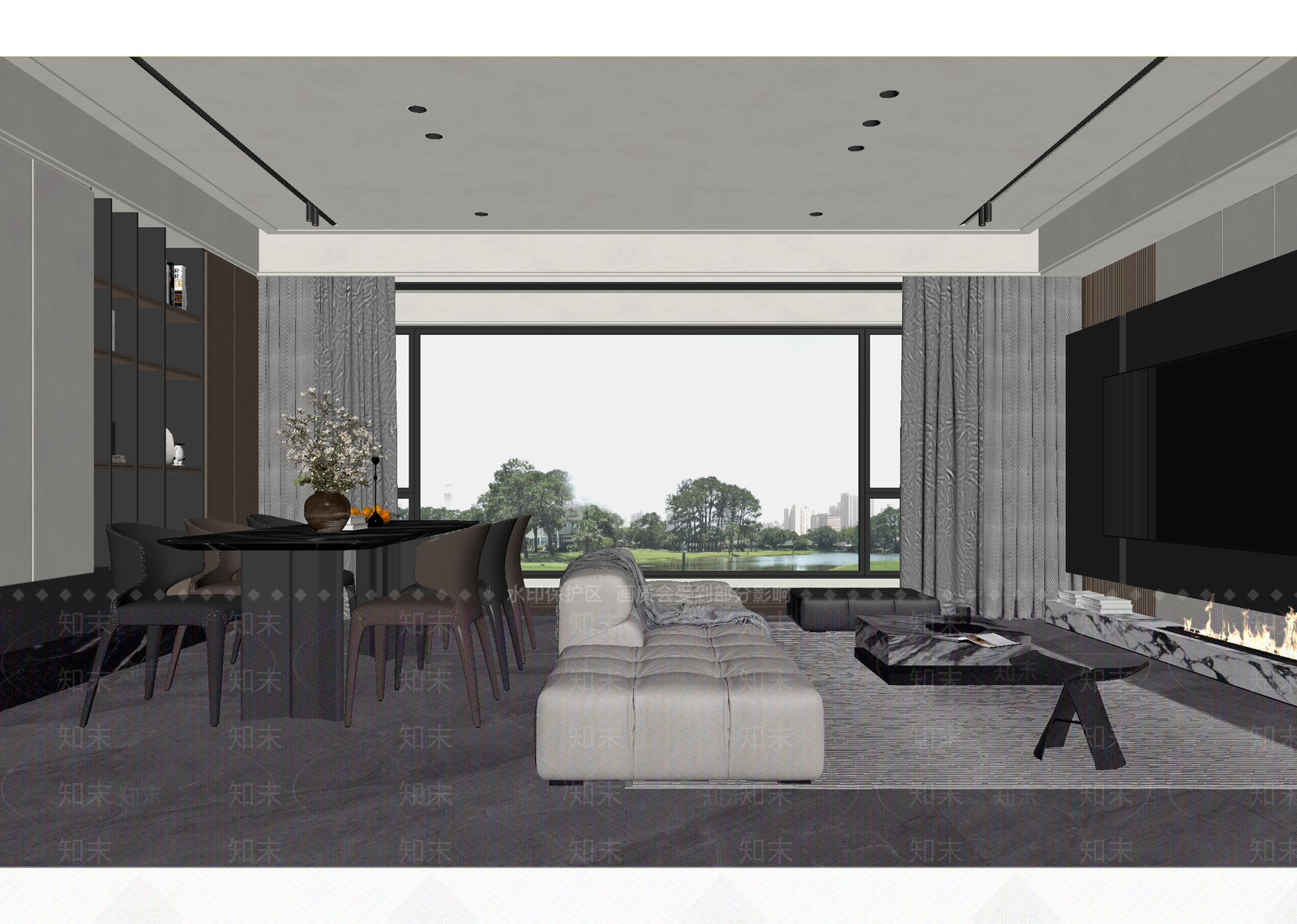 现代客餐厅3D模型下载【ID:1215096086】