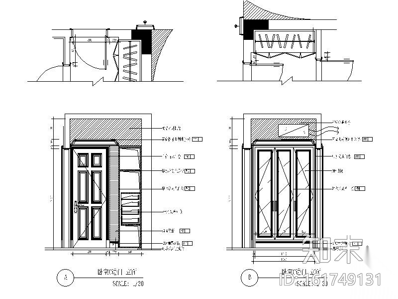 某公馆三层奢华别墅室内装修施工图cad施工图下载【ID:161749131】