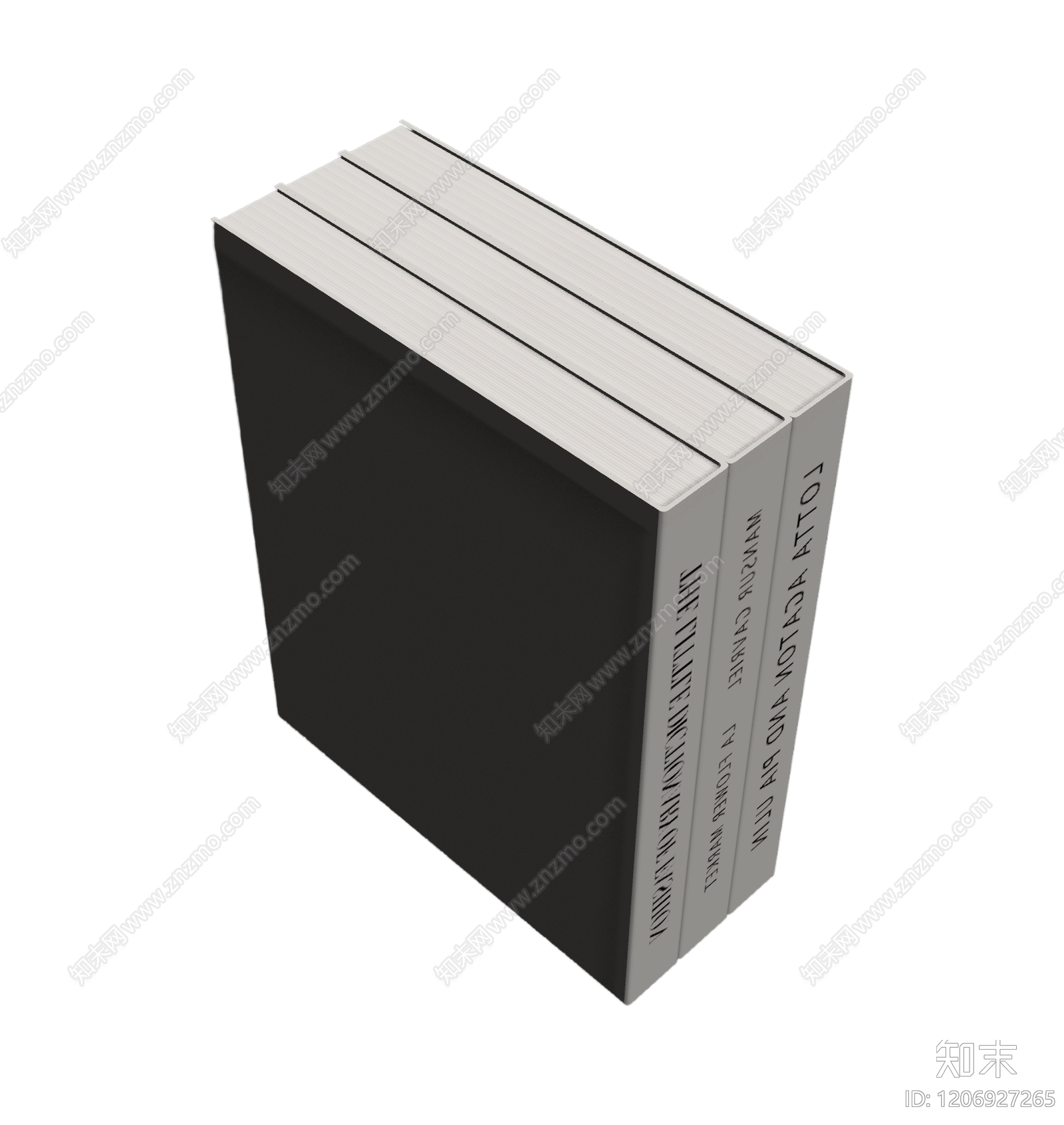 三本并排书籍模型3D模型下载【ID:1206927265】