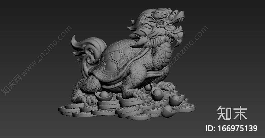 龙龟神像CG模型下载【ID:166975139】