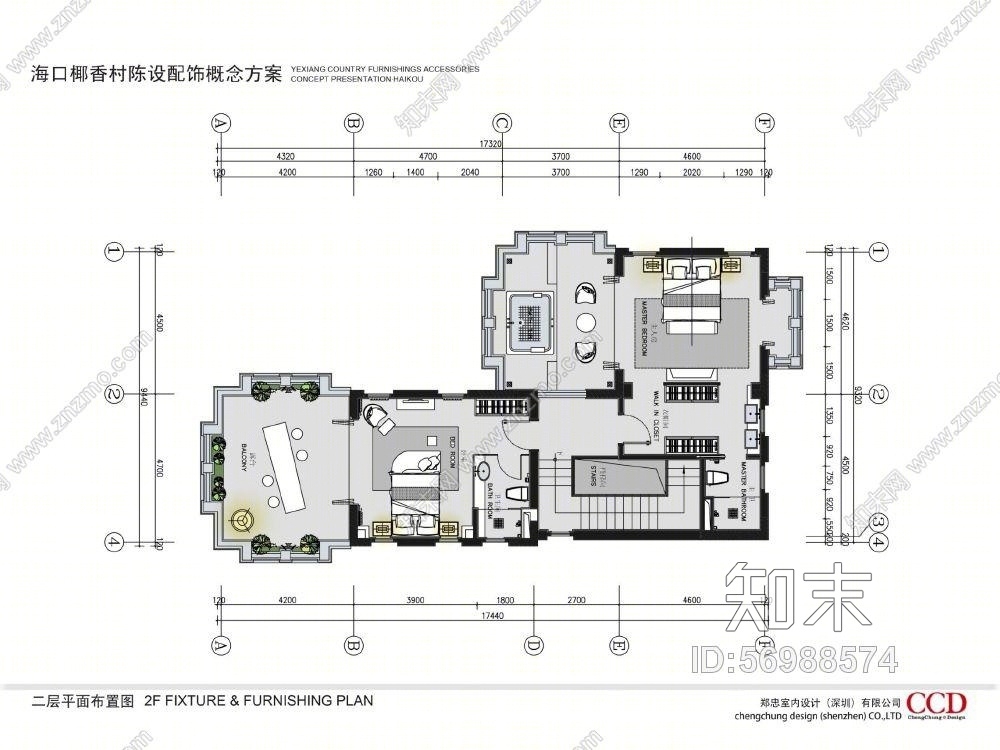 郑中-CCD海南远洋椰香村别墅样板房(CAD施工图纸)cad施工图下载【ID:56988574】