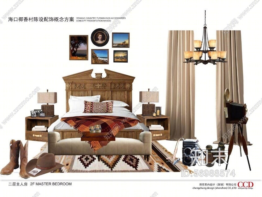 郑中-CCD海南远洋椰香村别墅样板房(CAD施工图纸)cad施工图下载【ID:56988574】