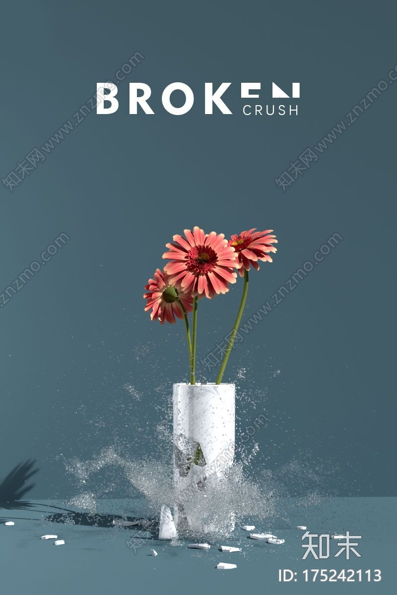 破碎花瓶CG模型下载【ID:175242113】