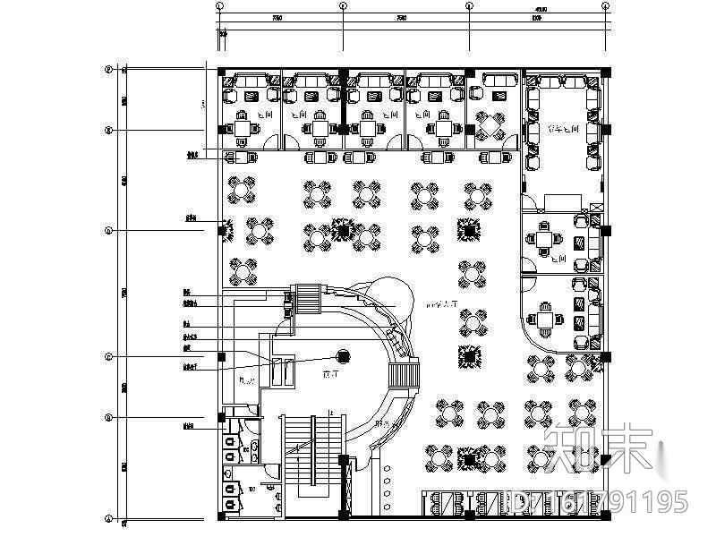 600平米茶楼装饰设计图cad施工图下载【ID:161791195】