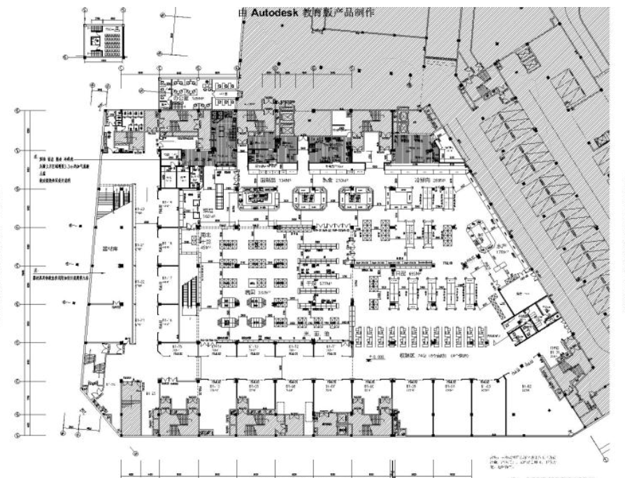 吉林公主岭华生购物中心超市区精装修施工图cad施工图下载【ID:161705139】