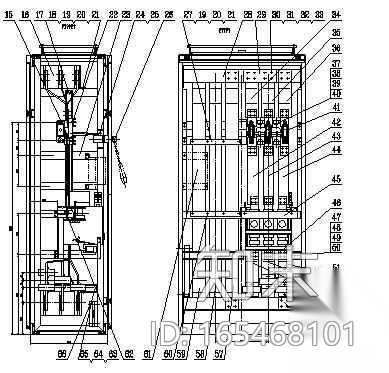 GGD型交流低压配电柜总装配图cad施工图下载【ID:165468101】